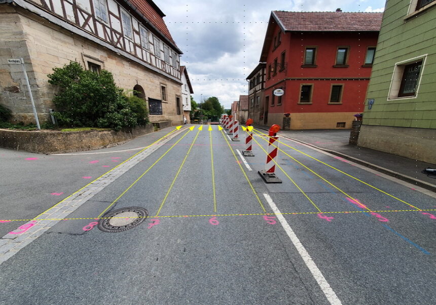 Georadaruntersuchung Kellerortung; Ansicht der Messpuren